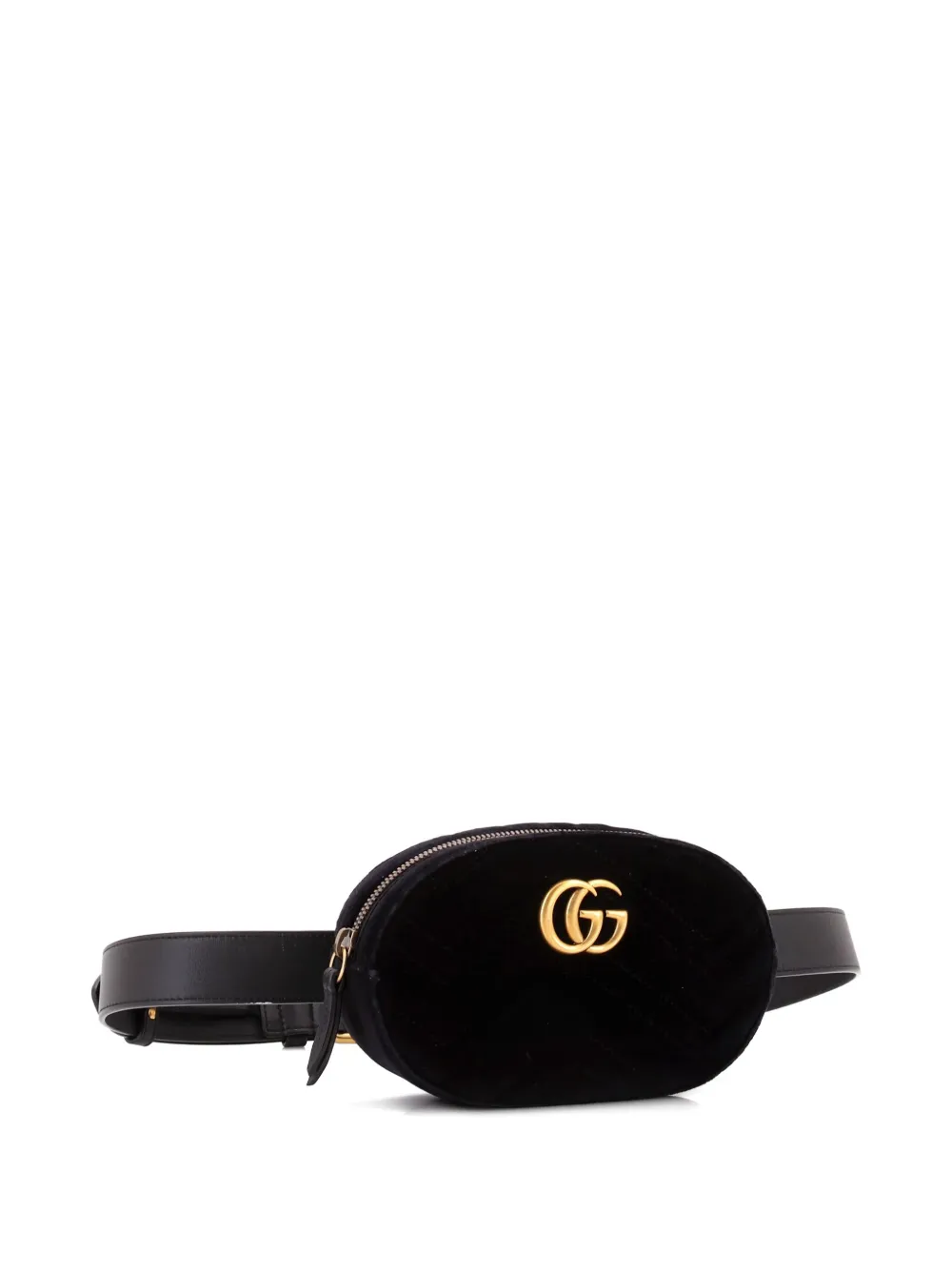Pre-owned Gucci Gg Marmont Matelasse Belt Bag In Black
