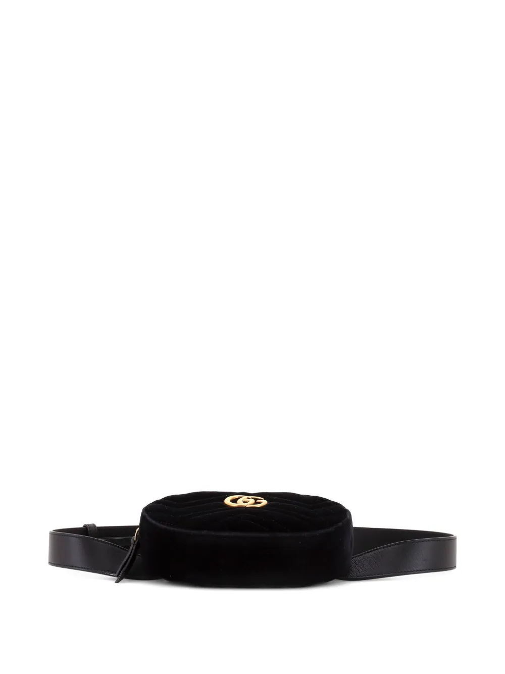 Pre-owned Gucci Gg Marmont Matelasse Belt Bag In Black