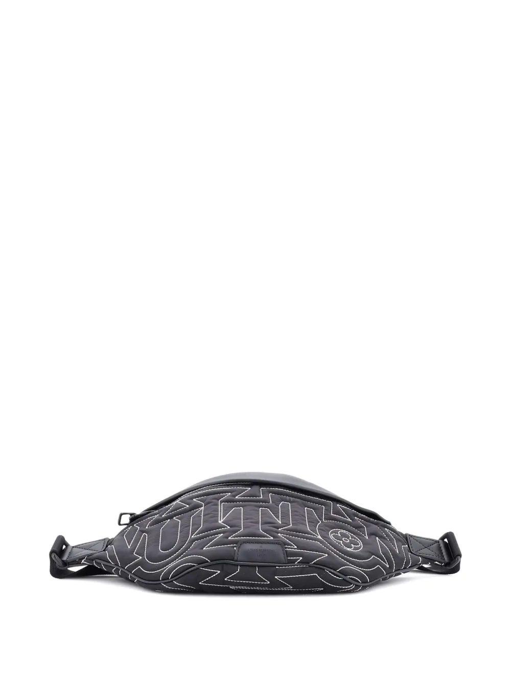 Pre-owned Louis Vuitton Embroidered Monogram Belt Bag In Black