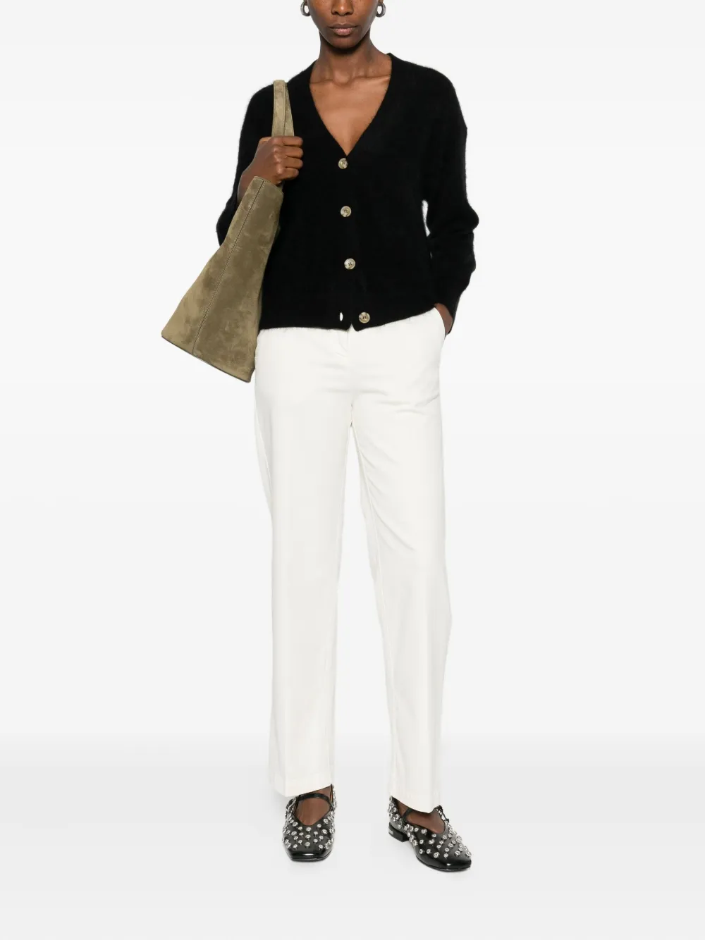 Absolut Cashmere Buttoned Cardigan In Black