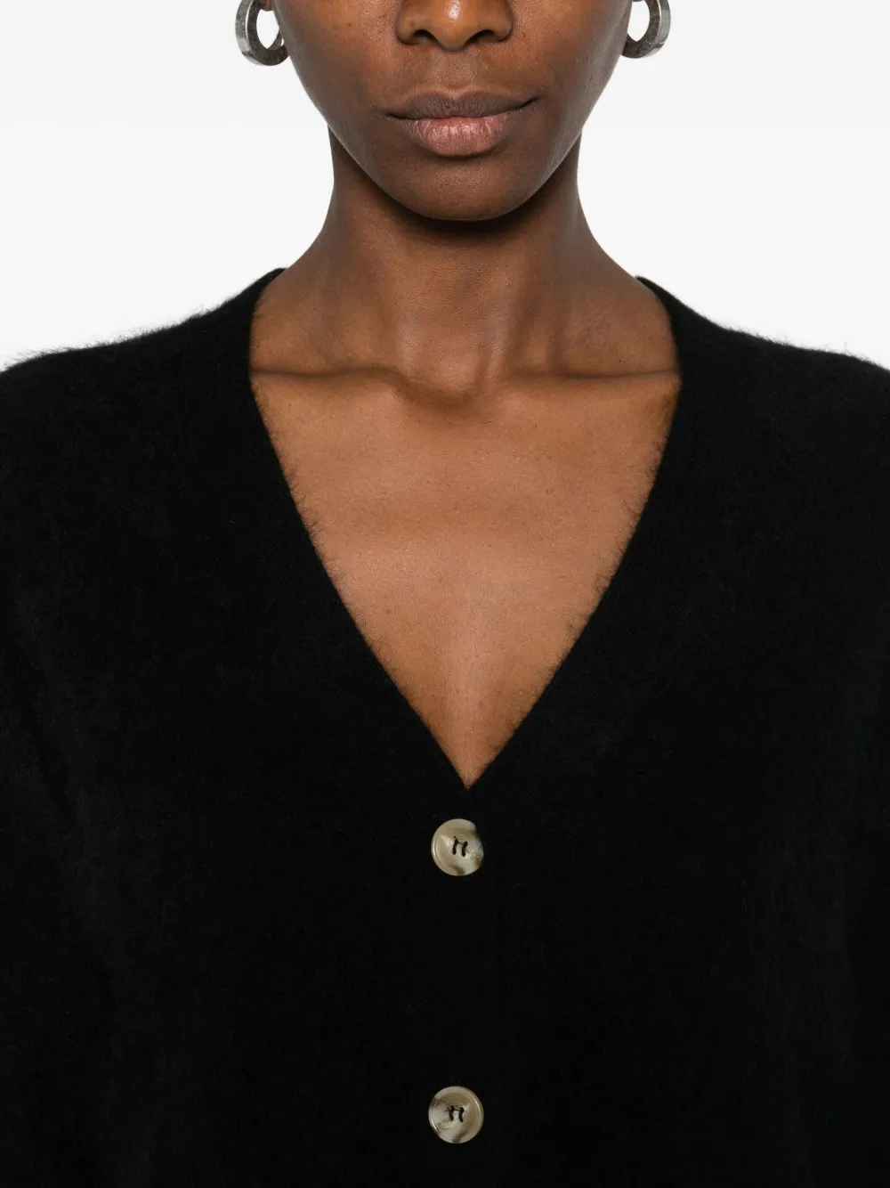 Absolut Cashmere Buttoned Cardigan In Black