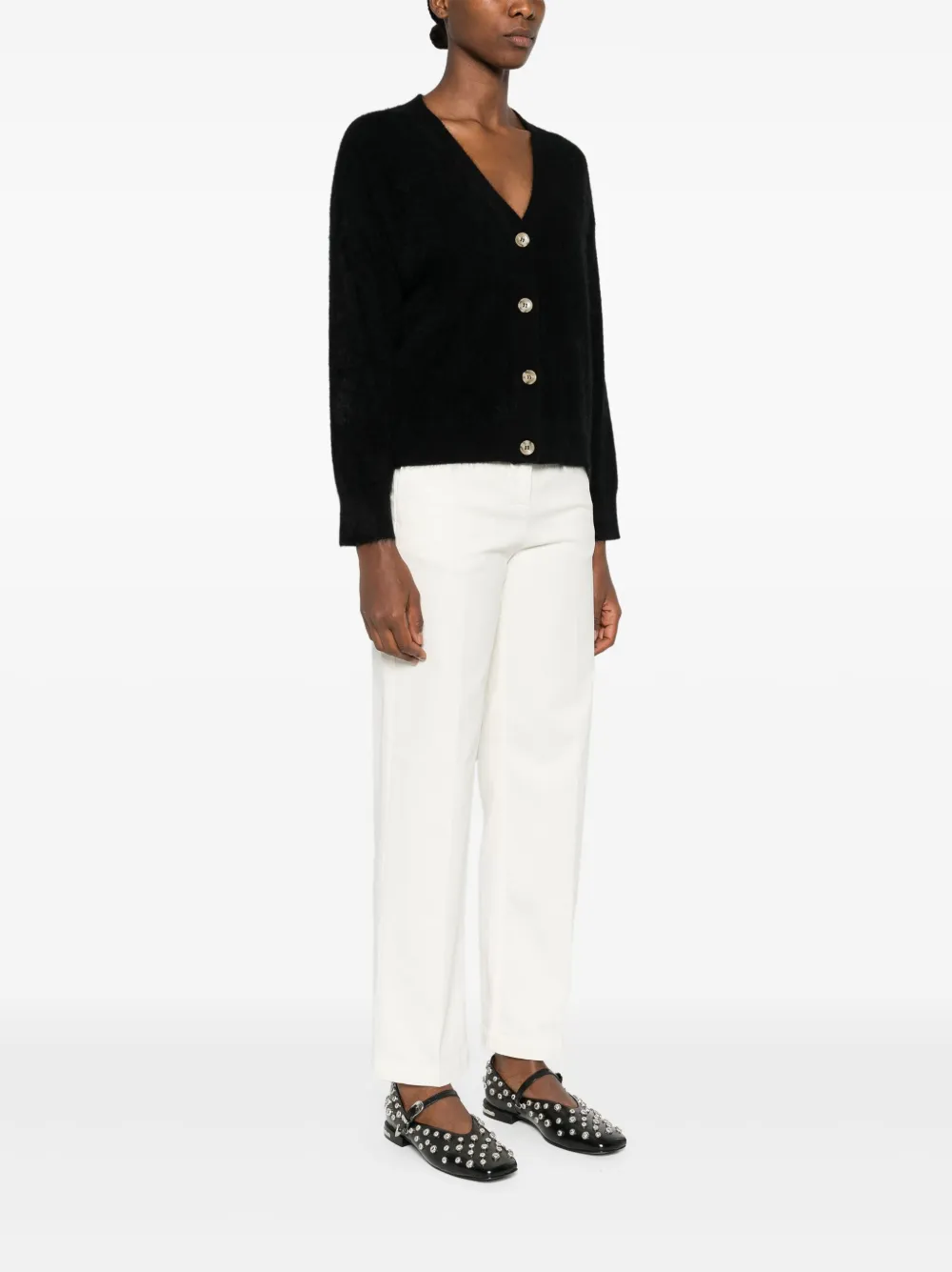 absolut cashmere Vest met knopen Zwart