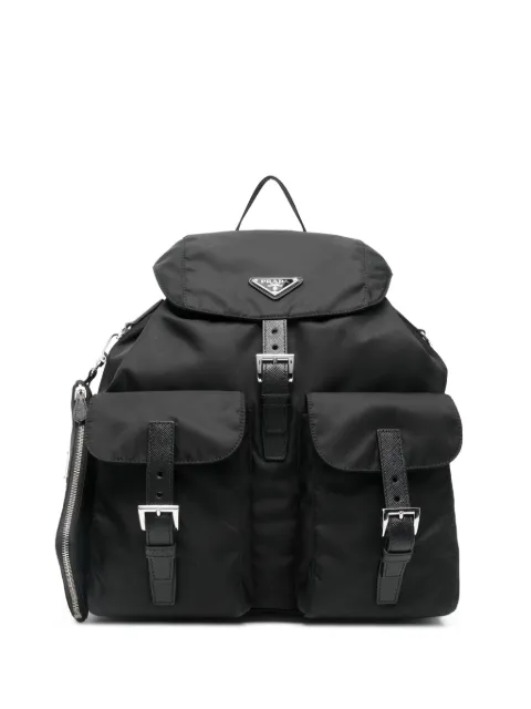 Prada buckle flap backpack