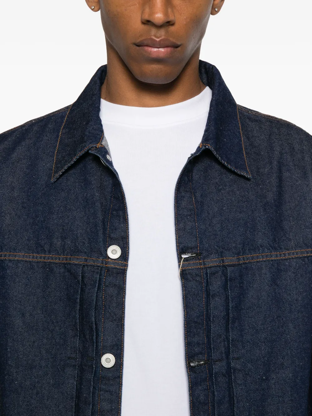 Kuro Dense denim jack met knoopsluiting Blauw