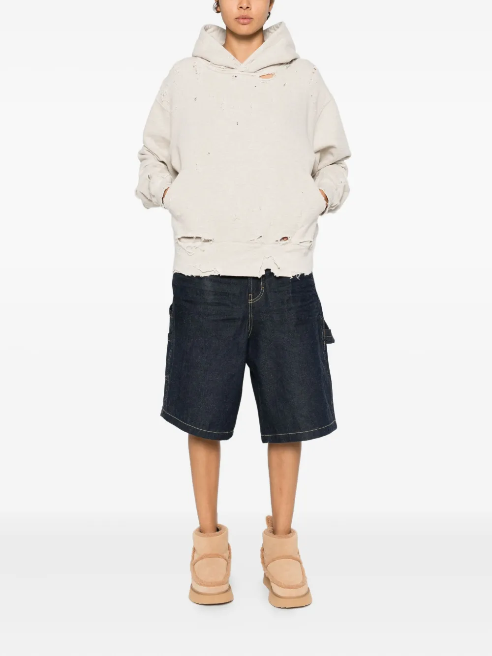 Kuro Distressed-effect Hoodie In Multi