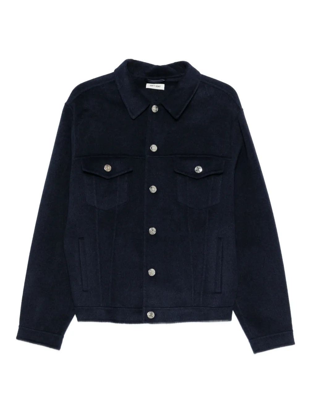 Soft Goat buttoned pocket jacket | Blue | Image 1