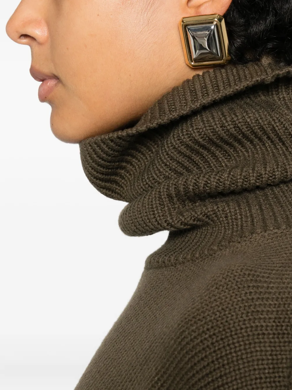 The Frankie Shop Turtleneck Sweater In Green