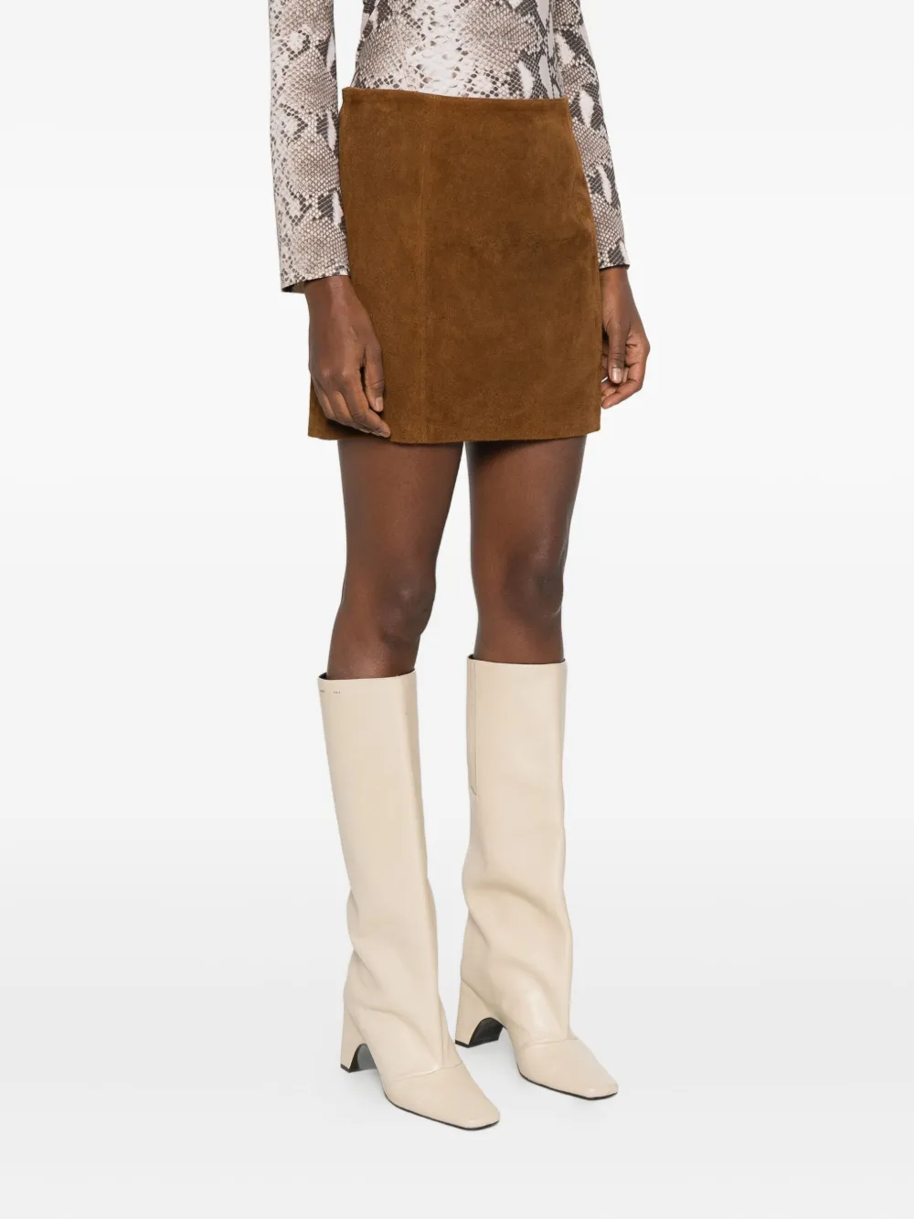 Dixie Suede Mini Skirt In Brown