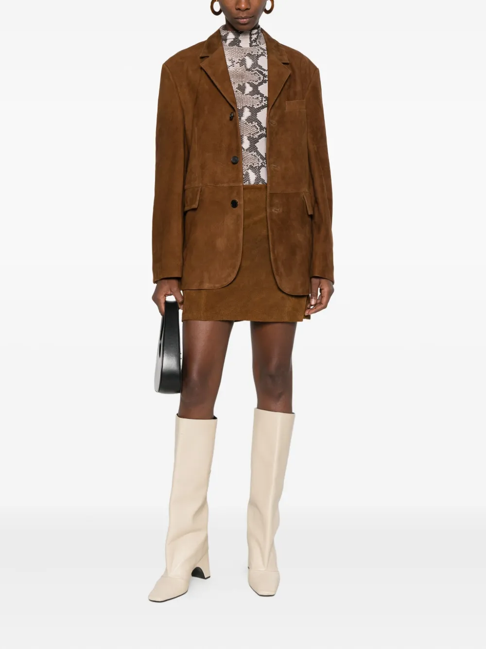 Dixie Suede Mini Skirt In Brown