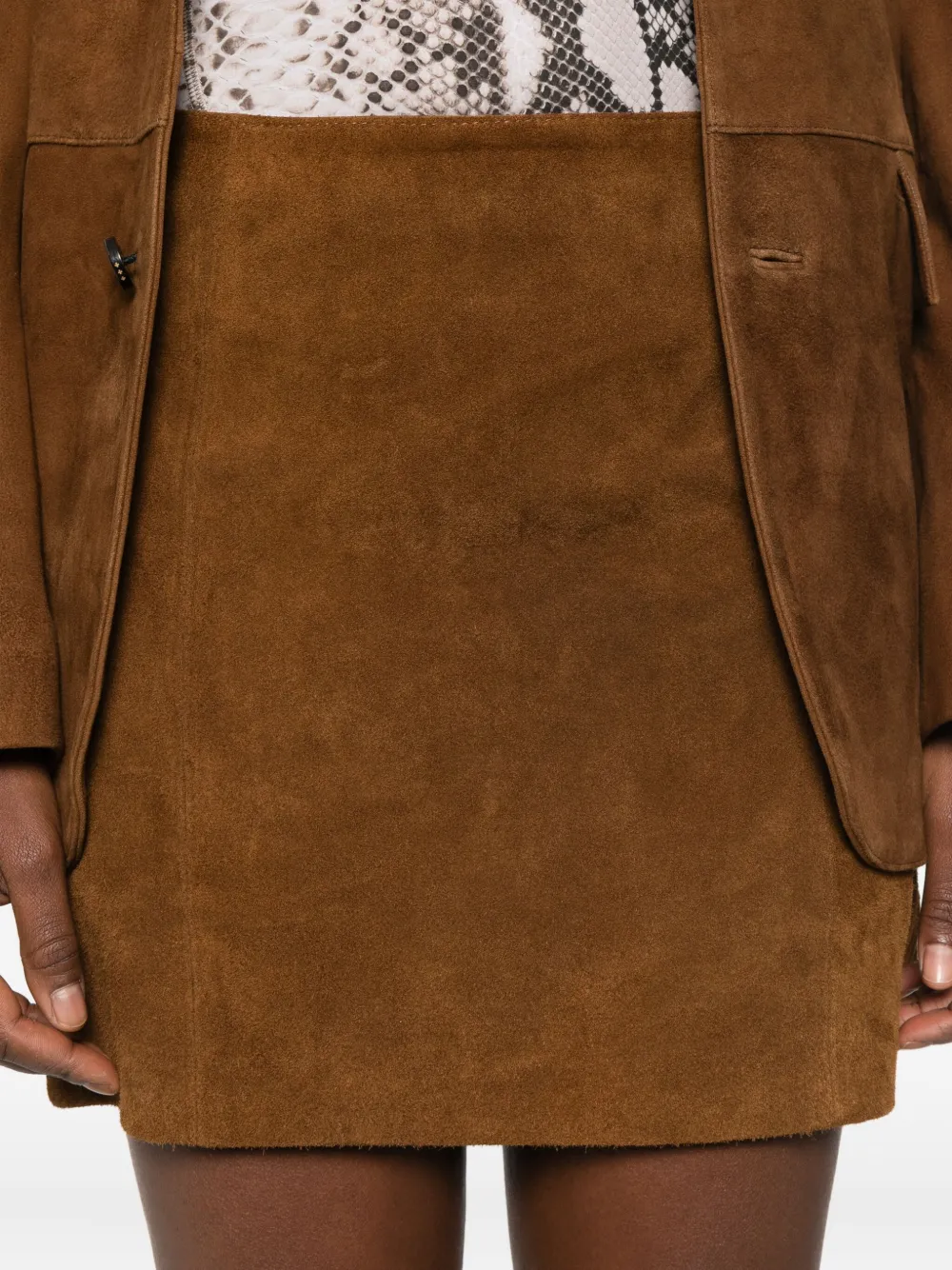 Dixie Suede Mini Skirt In Brown