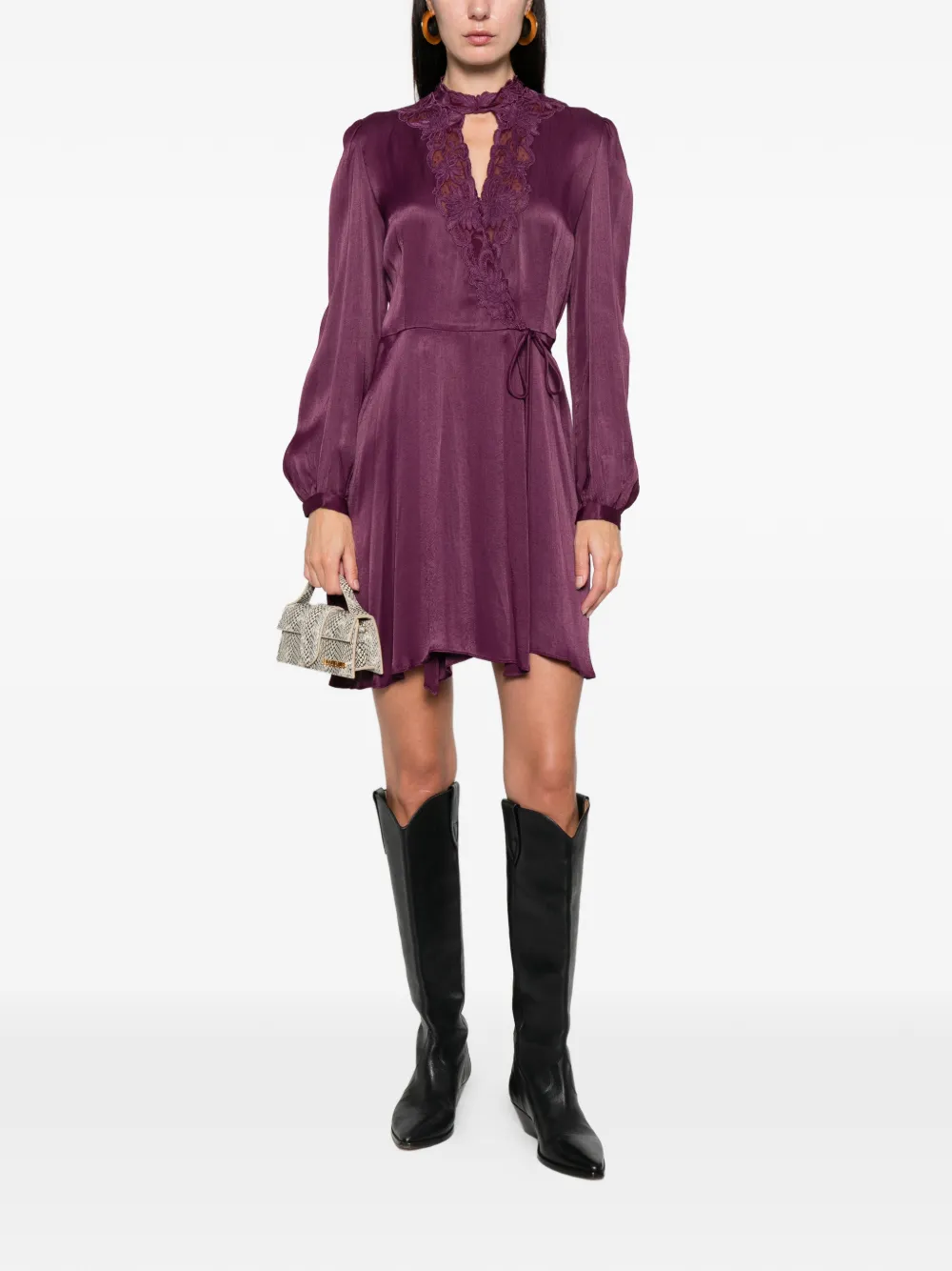 TWINSET Abito floral lace dress - Paars