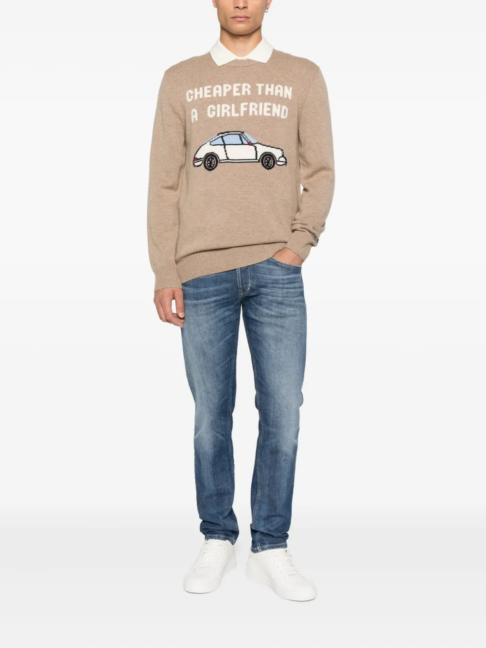 Mc2 Saint Barth Car-graphic Sweater In Neutral