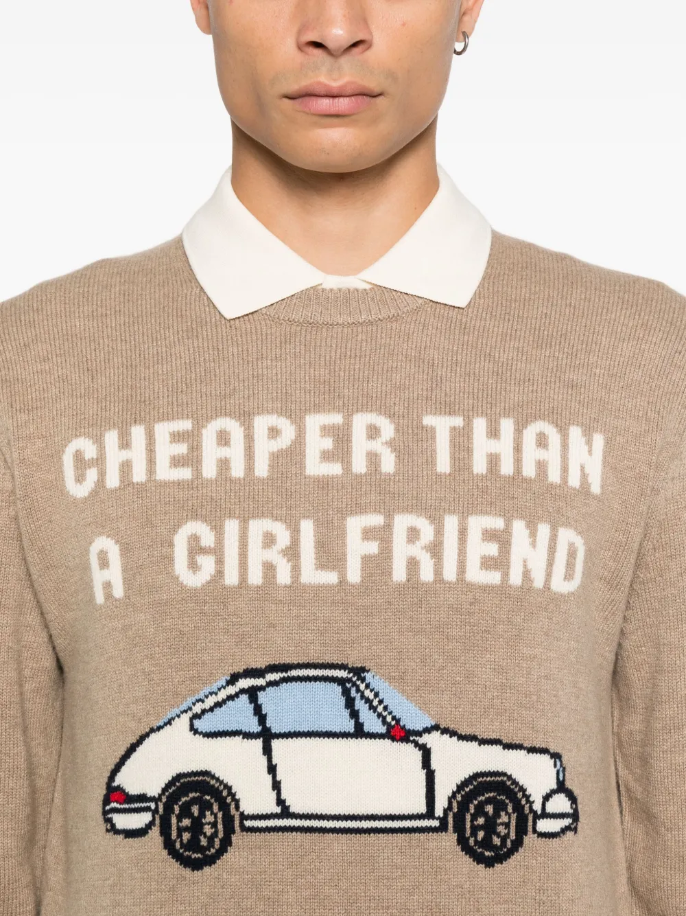 Mc2 Saint Barth Car-graphic Sweater In Neutral