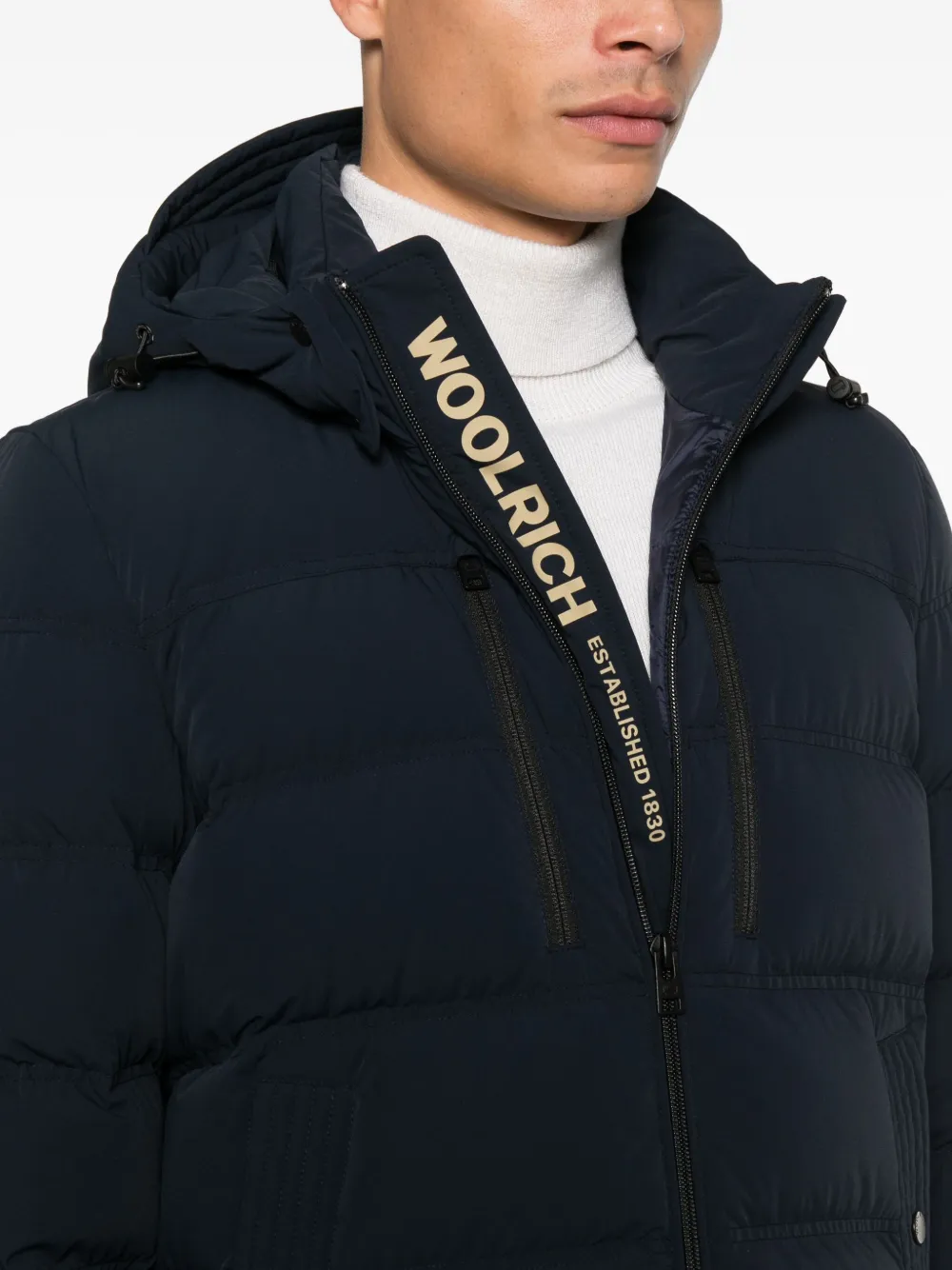 Woolrich Jack met capuchon en rits Blauw