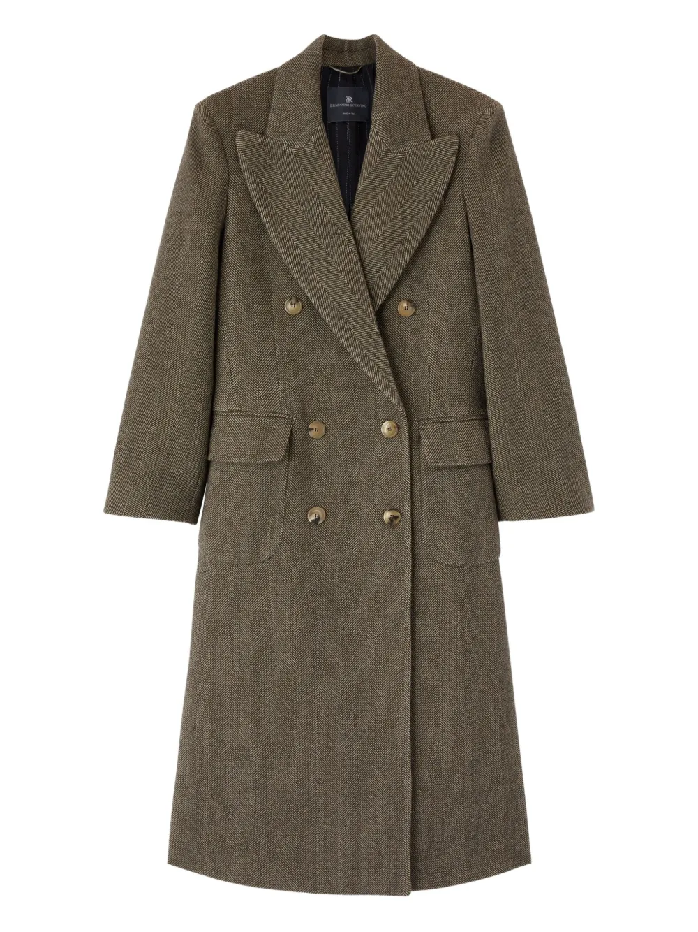 Ermanno Scervino herringbone double-breasted coat | Brown | Image 1