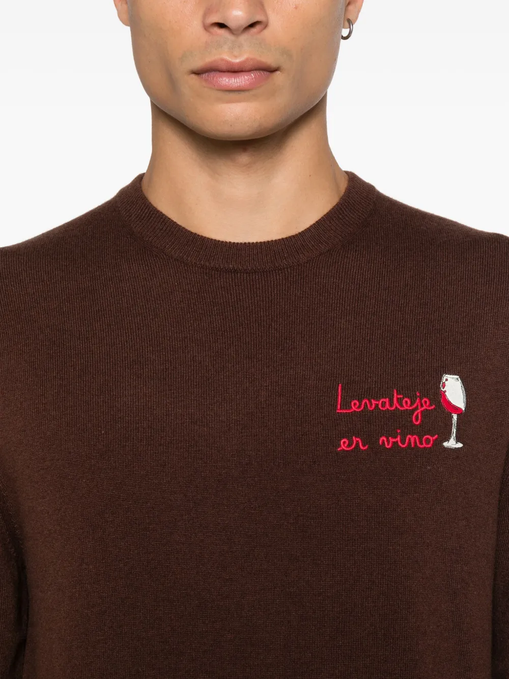 Mc2 Saint Barth Embroidery-detail Sweatshirt In Brown