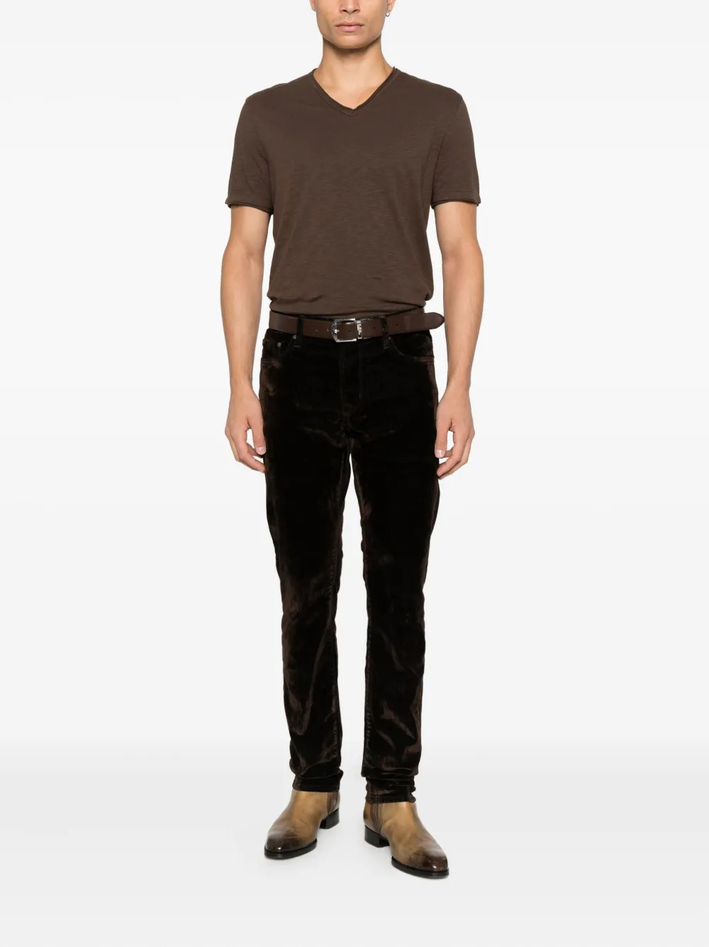 John Varvatos Miles V-neck T-shirt - Bruin