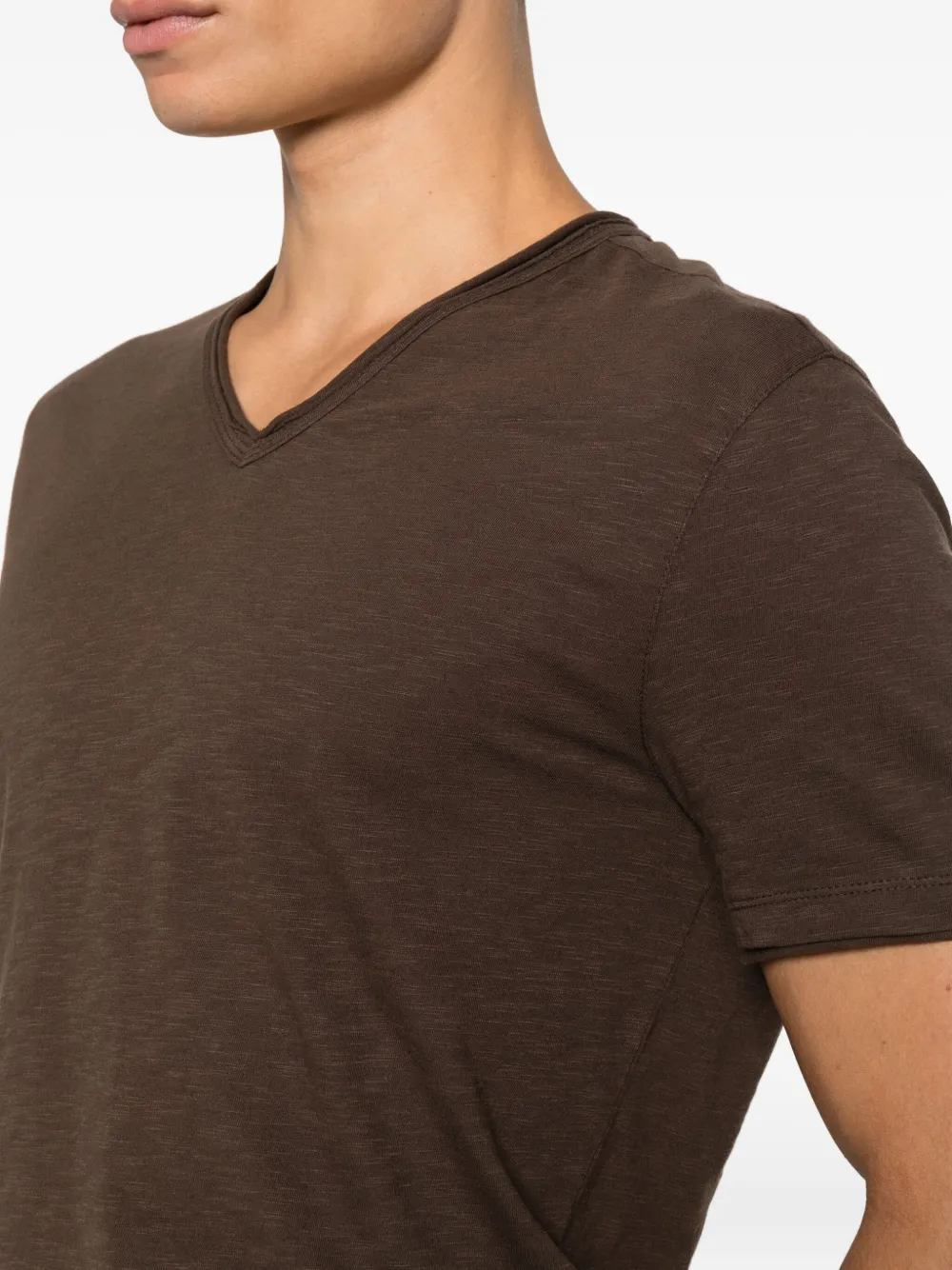 John Varvatos Miles T-shirt met V-hals Bruin
