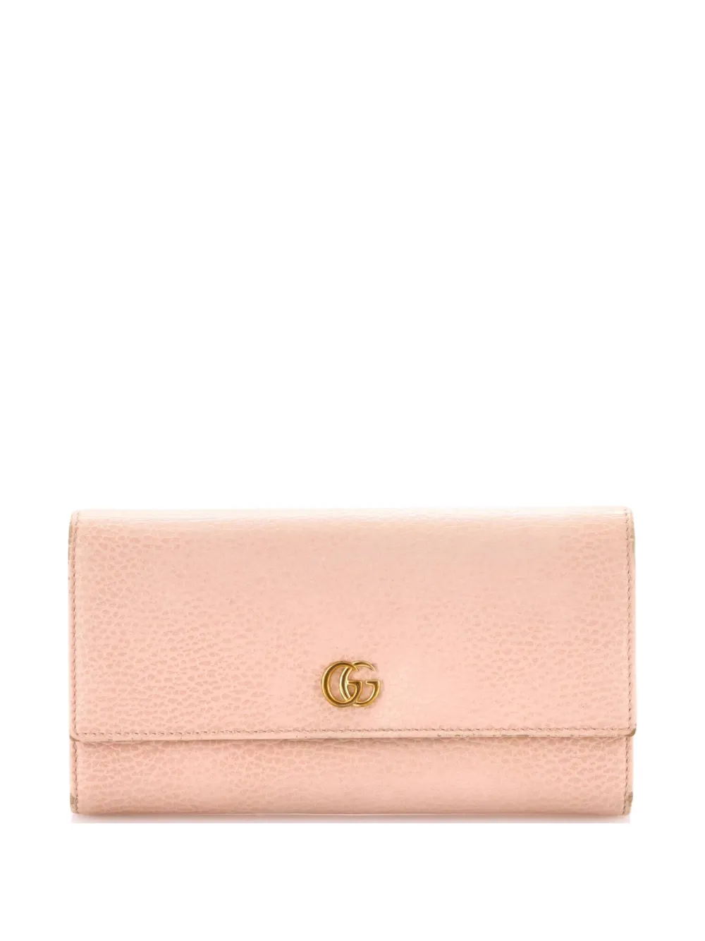 Pre-owned Gucci Gg Marmont Leather Continental Wallet In Pink