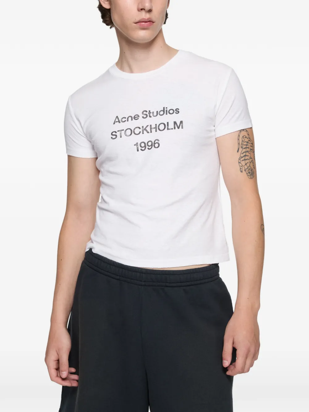 Acne Studios T-shirt met grafische print Beige