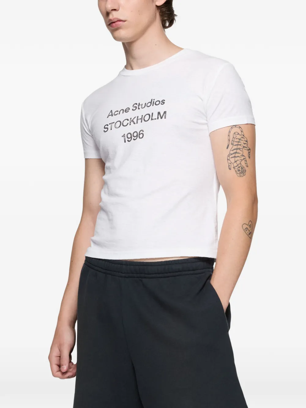 Acne Studios T-shirt met grafische print Beige