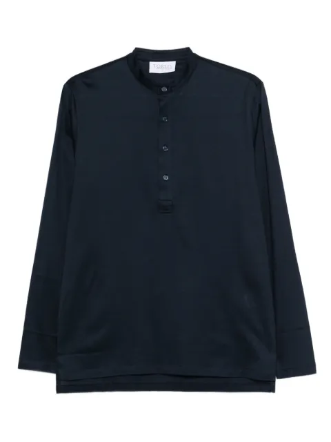 Tokyo buttoned blue polo shirt