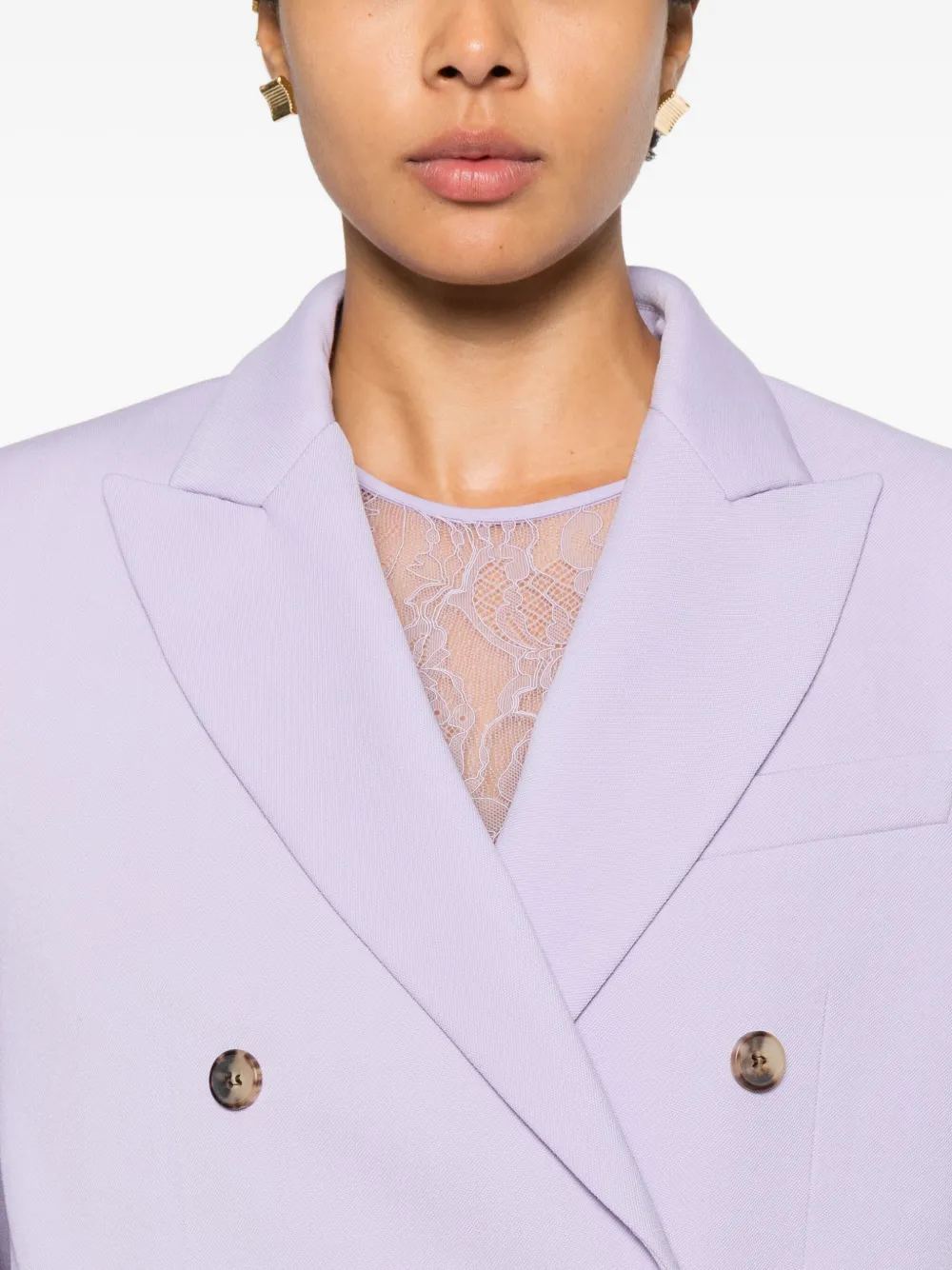 Wardrobe.nyc Double-breasted Blazer In Purple