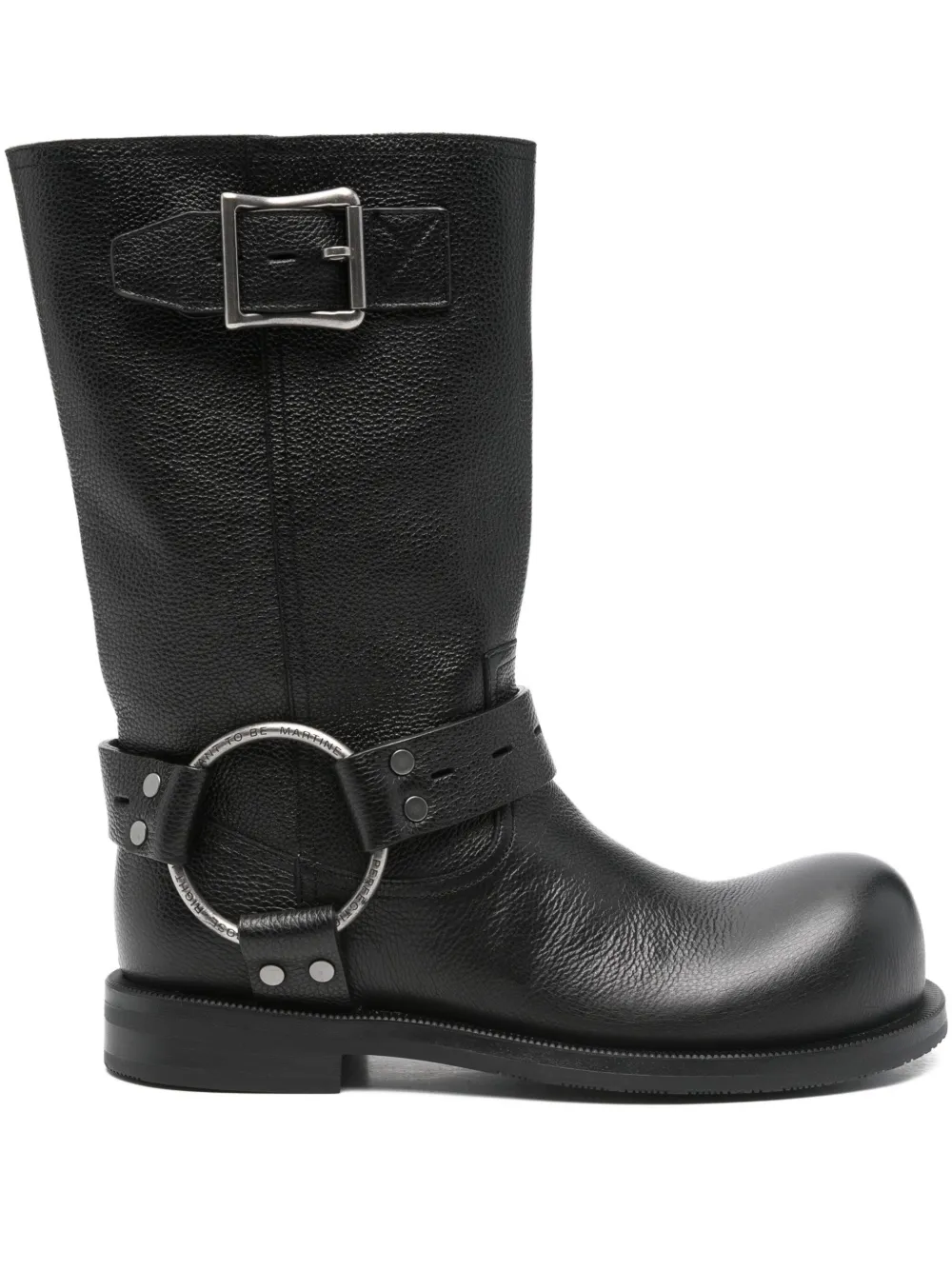Martine Rose O-ring Biker Boots In Black