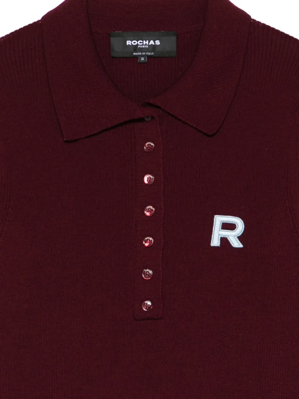 Rochas Poloshirt Mit Logo-patch In Burgundy