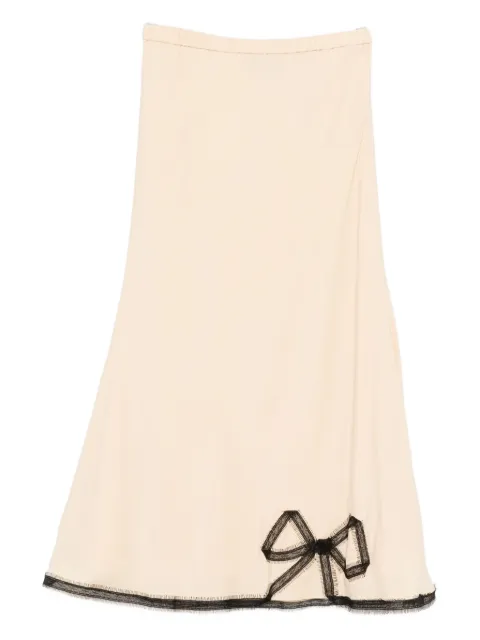 Rochas bow-trim midi skirt