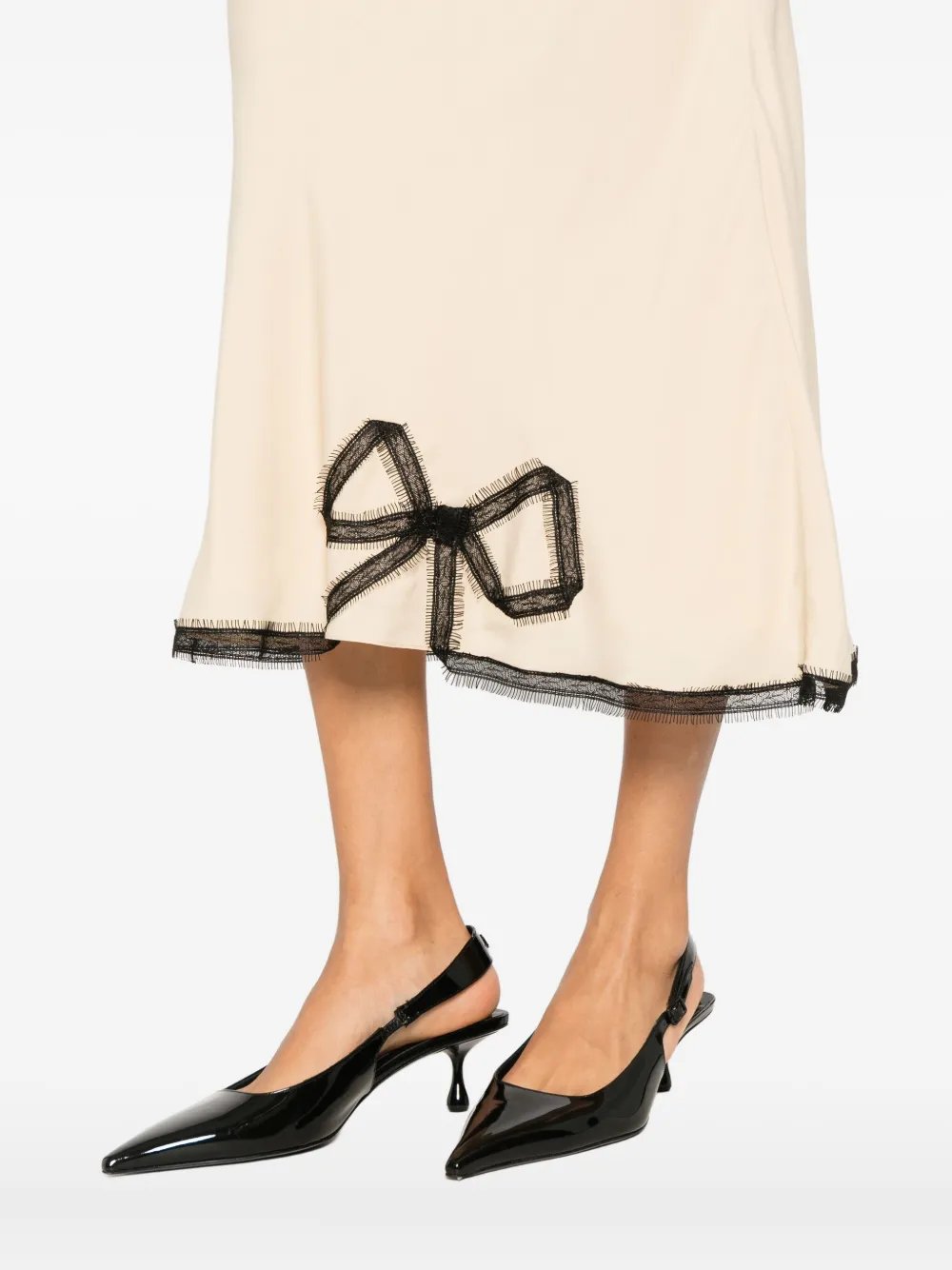 Rochas Midi-rok met strik afwerking Beige