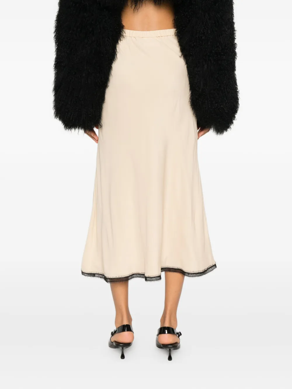 Rochas Midi-rok met strik afwerking Beige