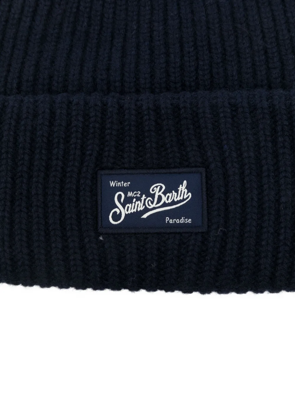 Mc2 Saint Barth Ribbed Patch Hat In Black