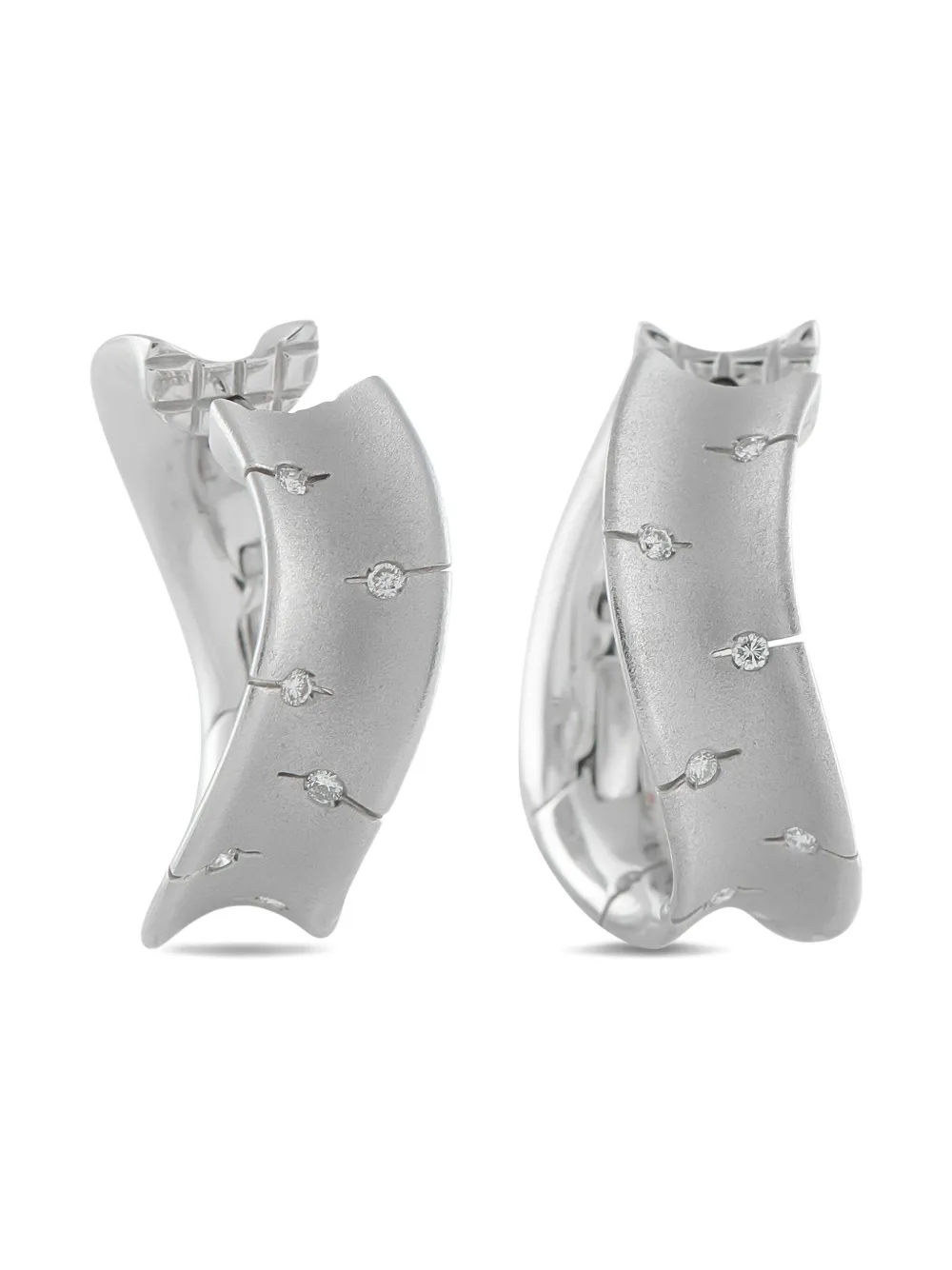 Roberto Coin Pre-Owned arracadas Convex en oro blanco de 18kt con diamante | plateado | Image 1
