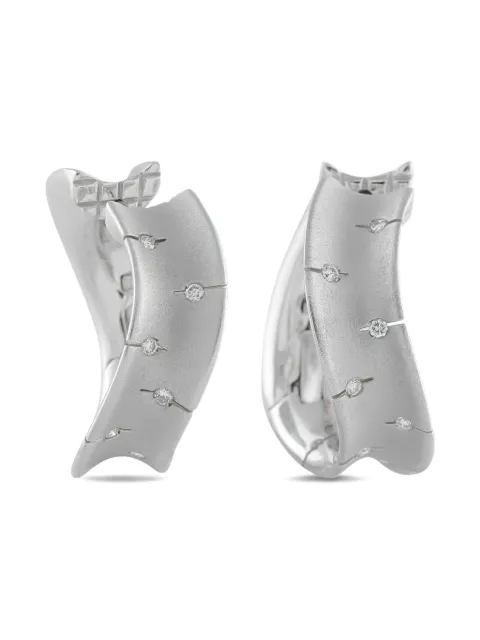 Roberto Coin Pre-Owned arracadas Convex en oro blanco de 18kt con diamante