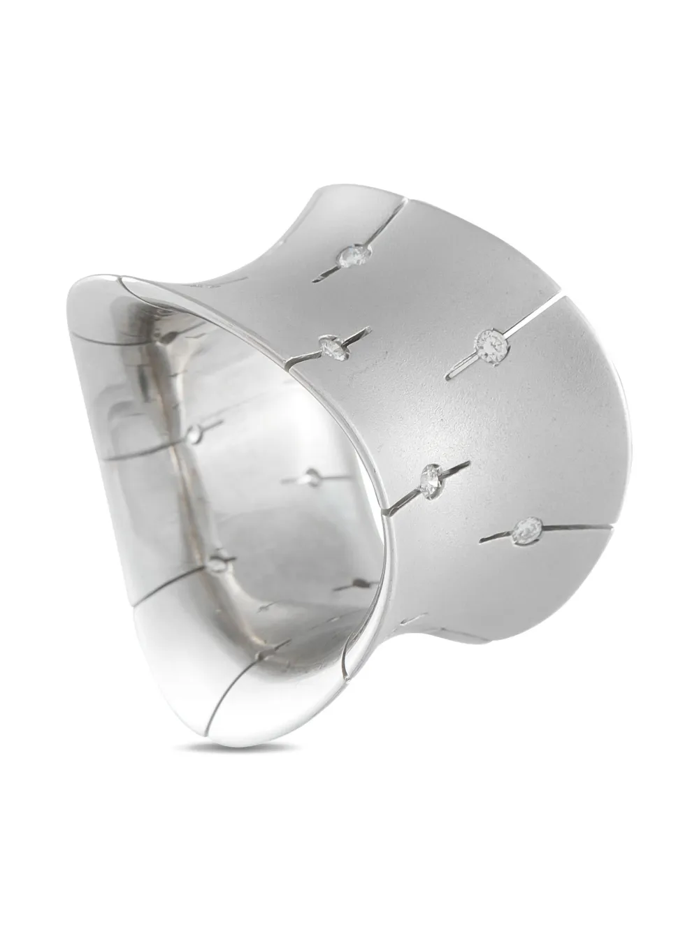 Roberto Coin Pre-Owned 18K white gold diamond convex ring | Image 2