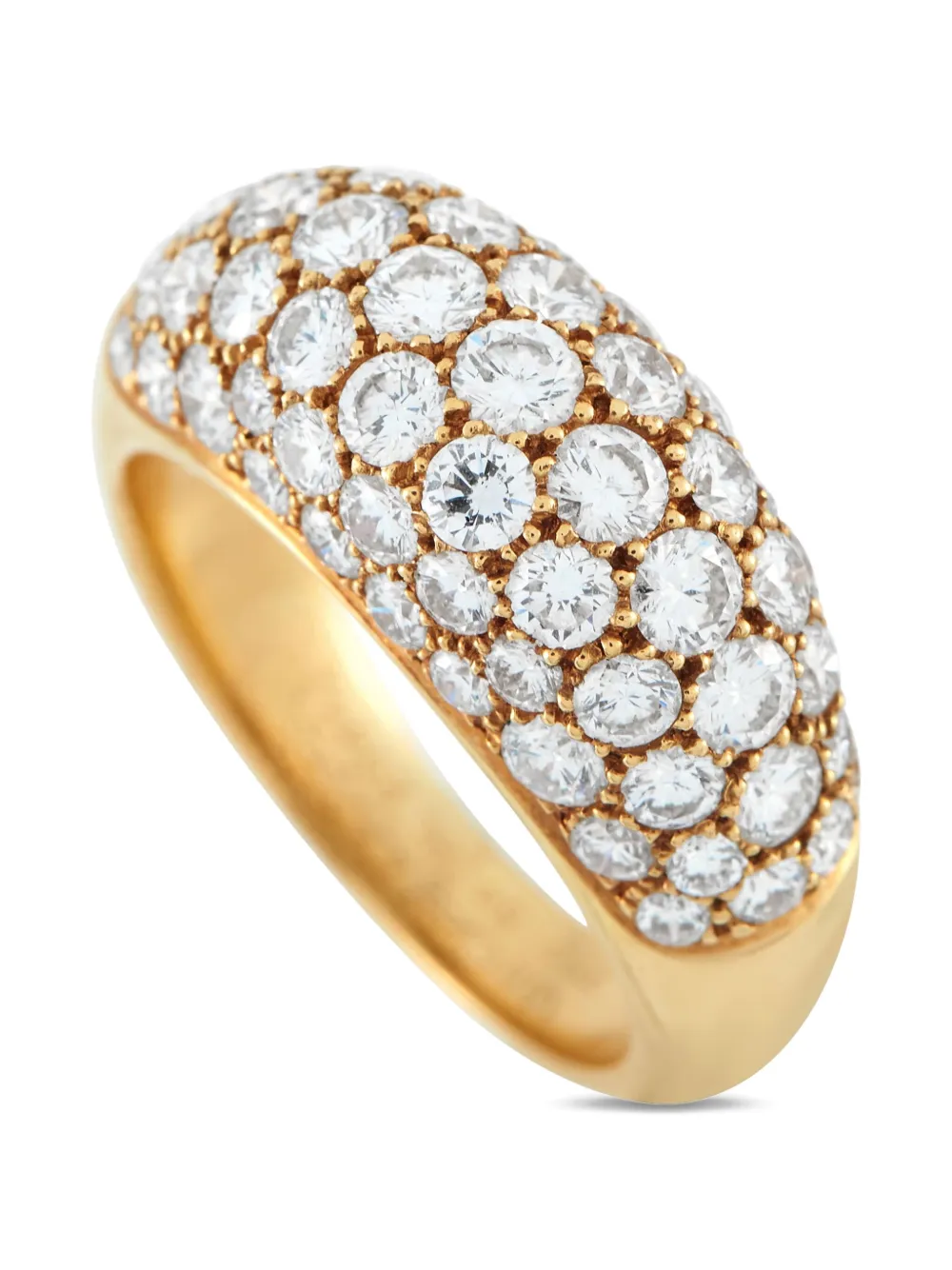Pre-owned Van Cleef & Arpels 18k Yellow Gold Bombe Diamond Ring