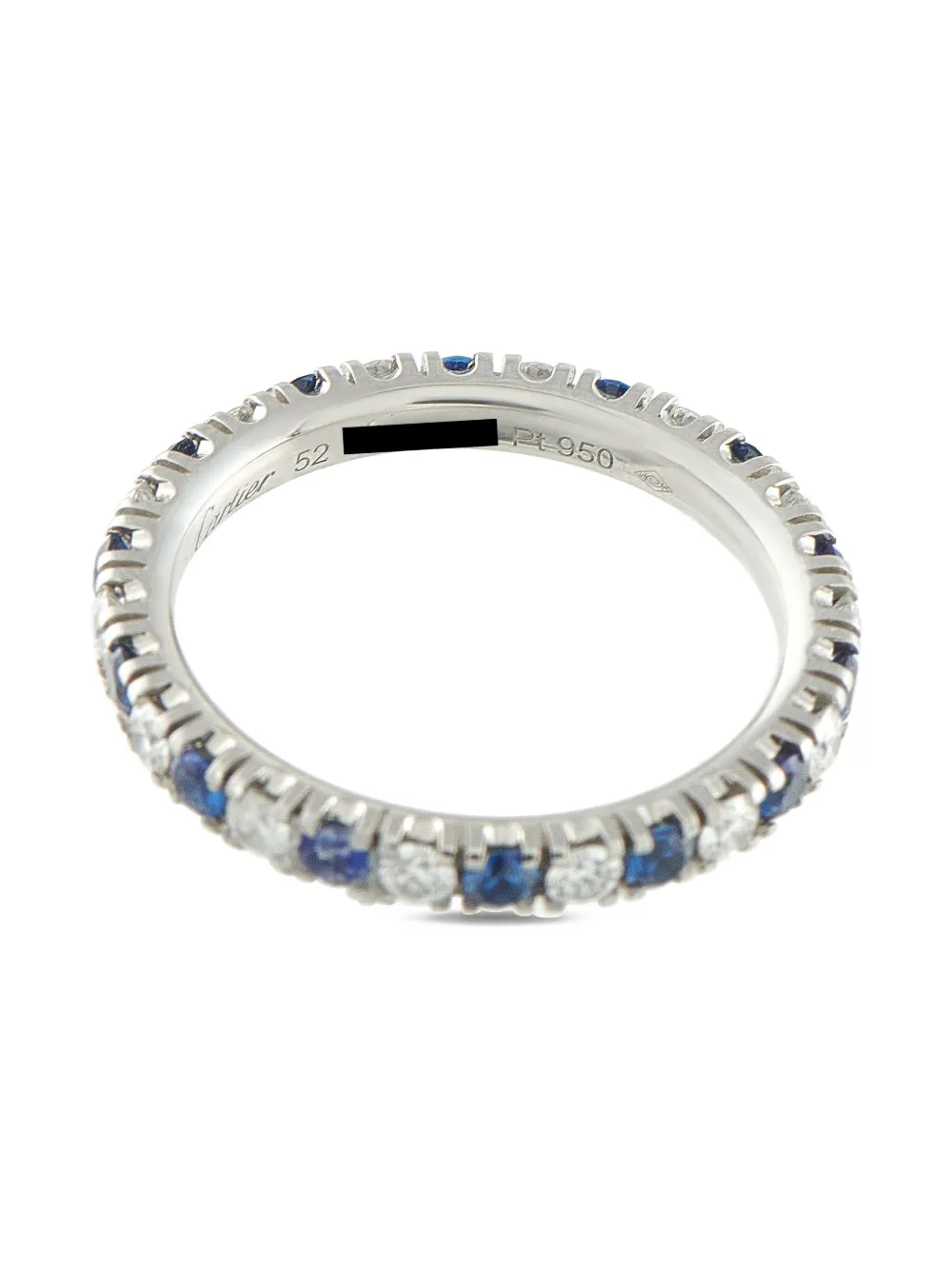 Pre-owned Cartier Platinum Etincelle De  Diamond And Sapphire Wedding Ring In Silver