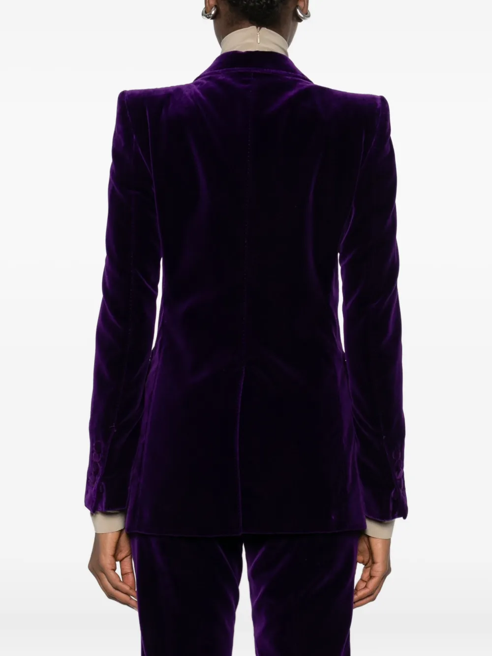 TOM FORD Blazer met zak en enkele rij knopen Paars