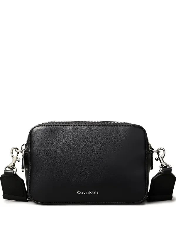 Calvin Klein Zipped Cross Body Bag in Black