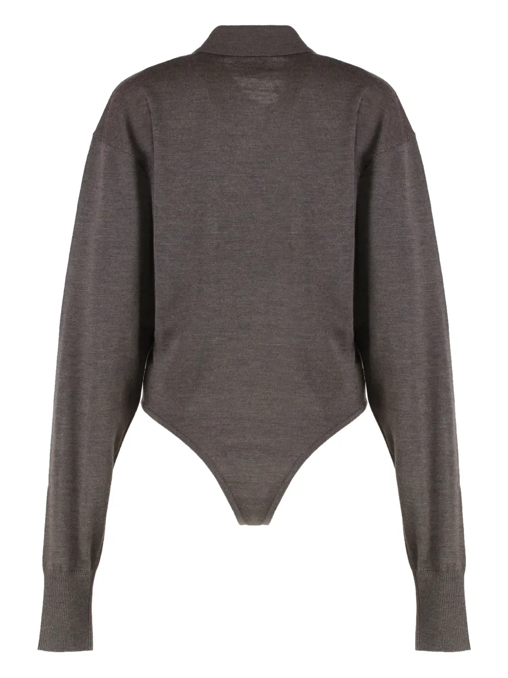 Jacquemus Long Sleeve Body Polo Collar In Black