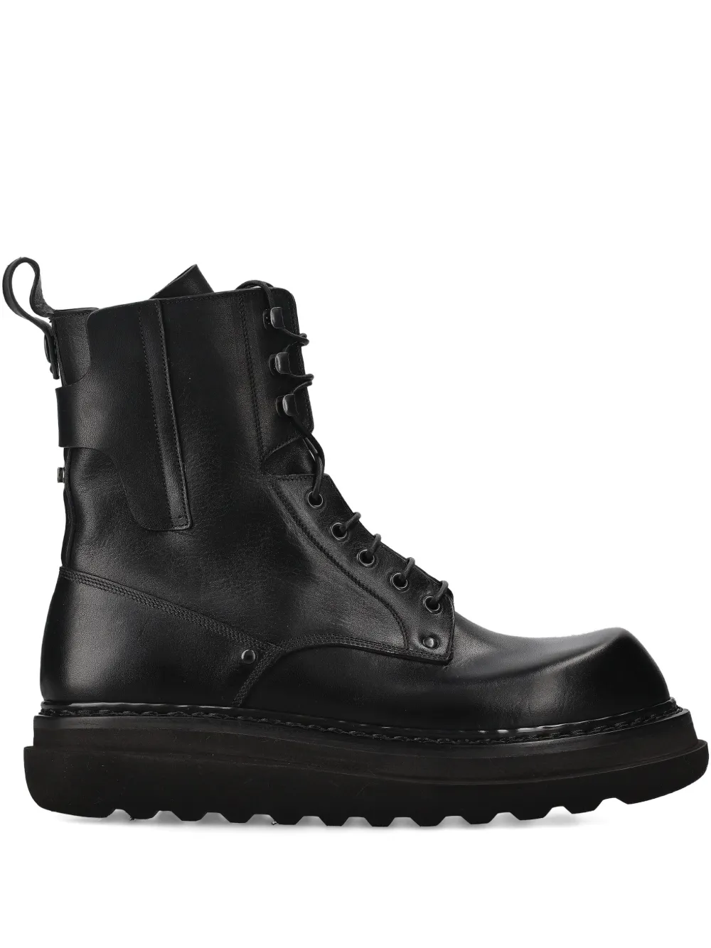 Premiata lace-up zip boots Zwart
