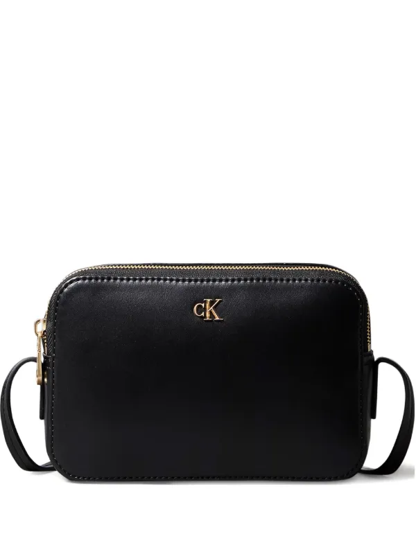 Calvin Klein Zip Logo Cross Body Bag in Black
