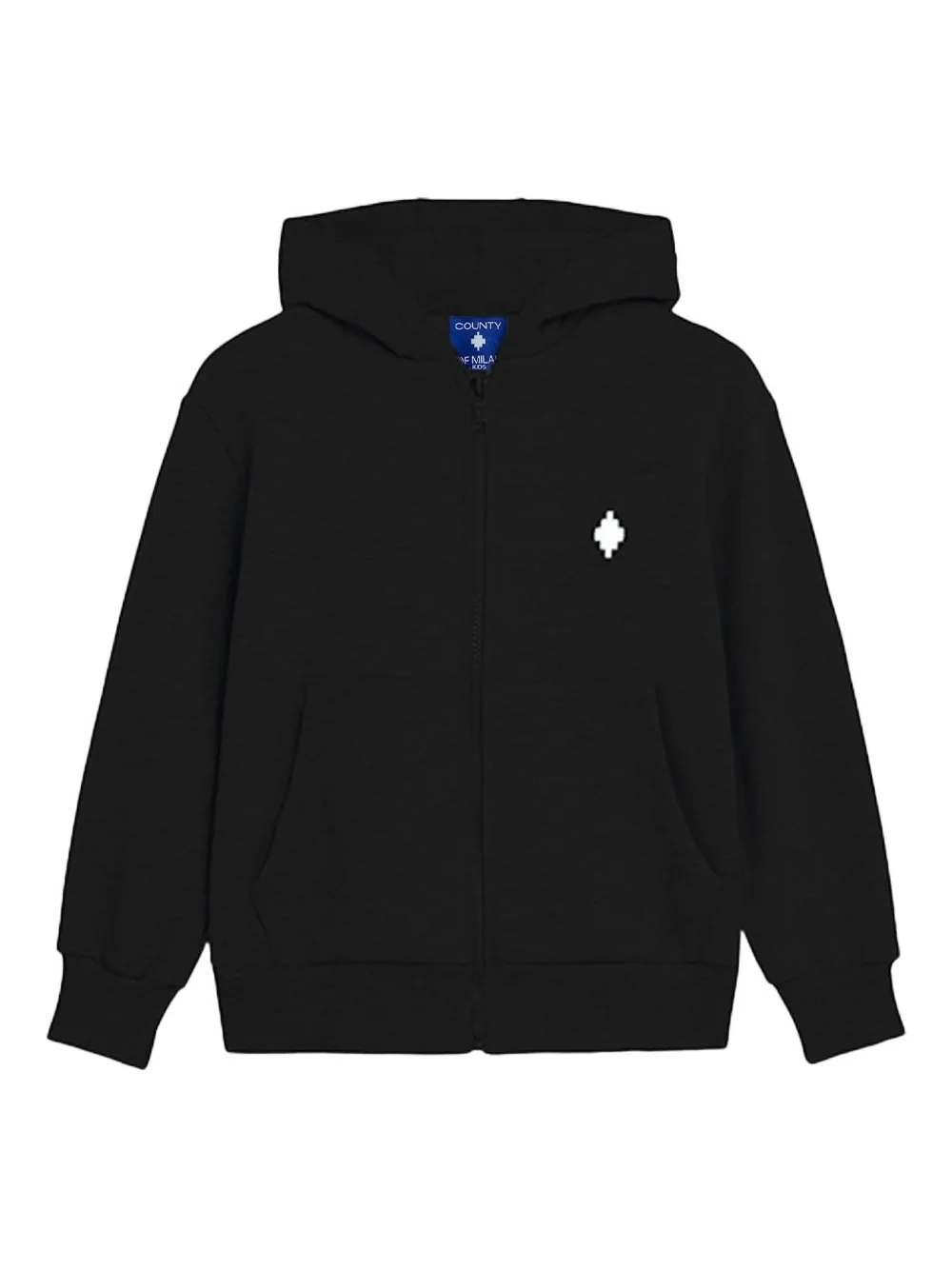 County Of Milan Kids' Logo-print Zip-up Hoodie In Black