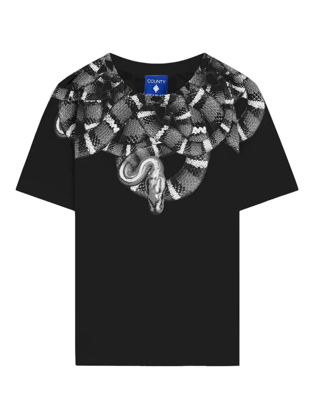 County Of Milan Snake-graphic T-shirt In Black