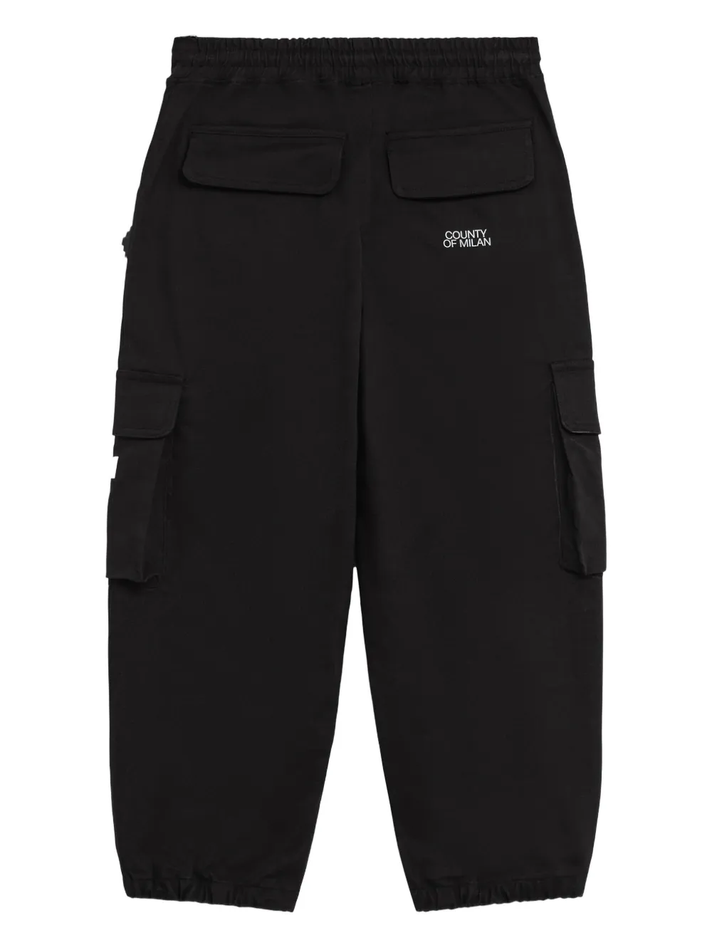County Of Milan Cargo Pocket Trousers In Black