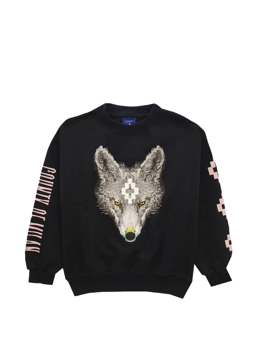 COUNTY OF MILAN KIDS wolf graphic sweatshirt - Nero