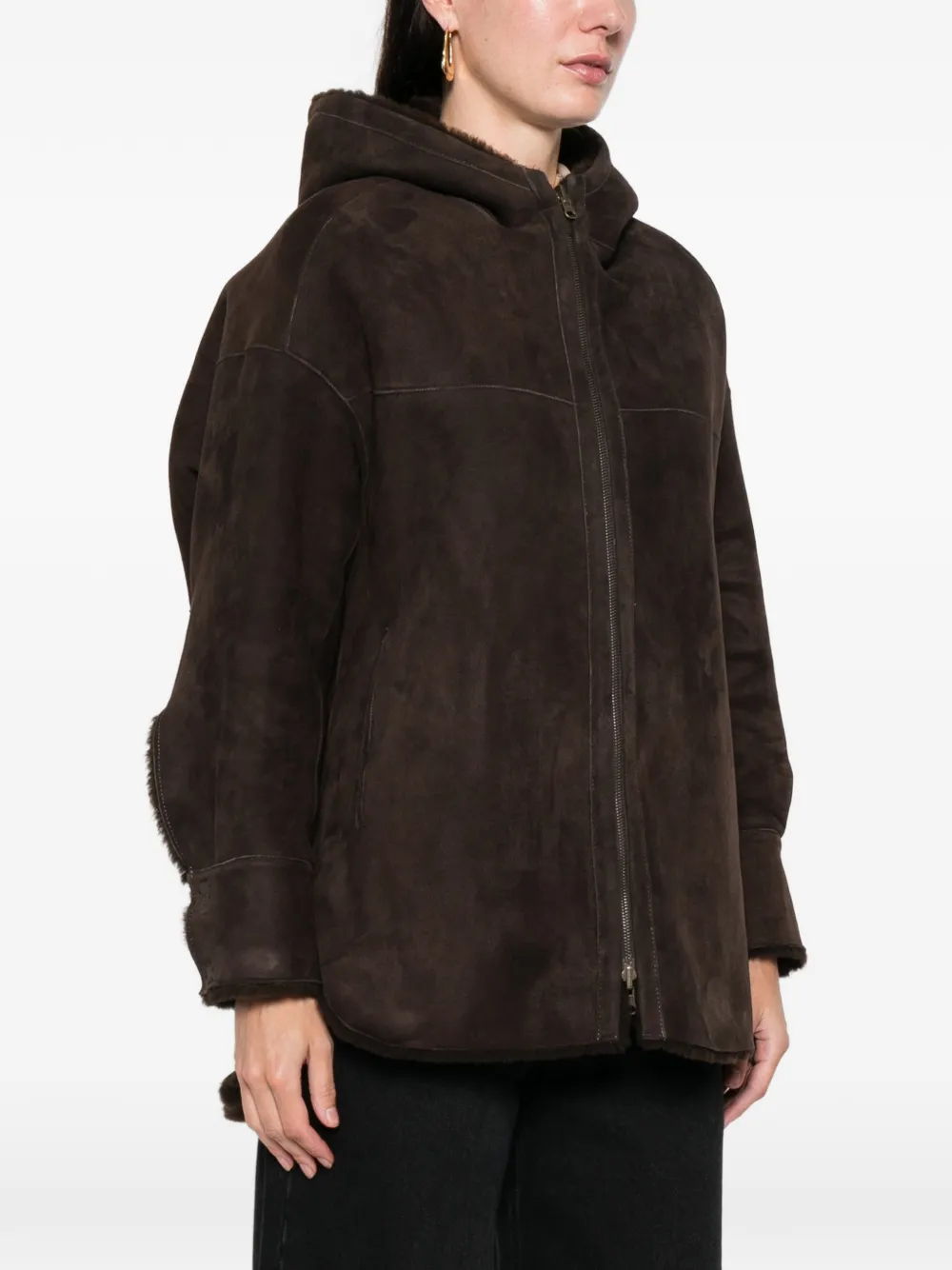 Salvatore Santoro Hooded Zip-fastening Leather Jacket In Brown