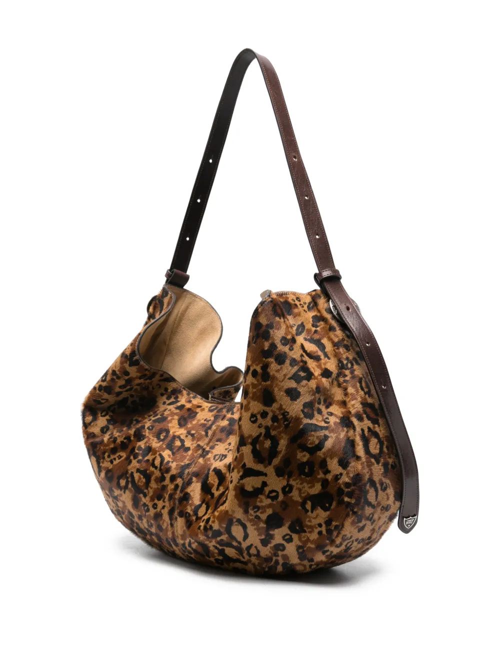 Htc Los Angeles Fringed Animal-print Shoulder Bag In Brown