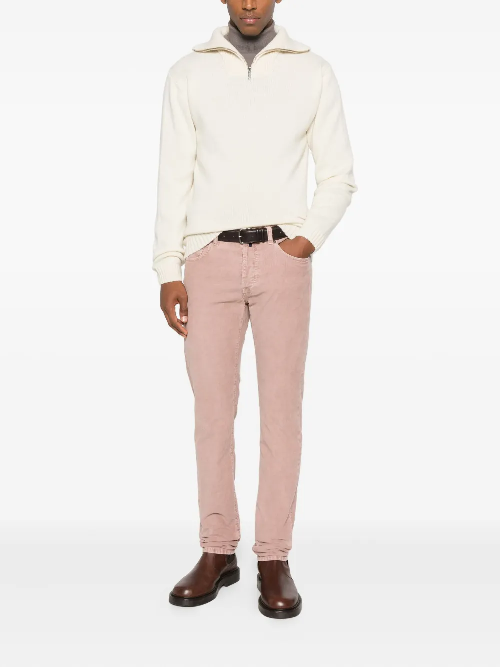 Daniele Fiesoli zip-collar knitwear - Beige